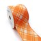 Designer's Shop WR 63-5217 2.5” x 10 yard Holiday Orange and White Plaid wired edge ribbons